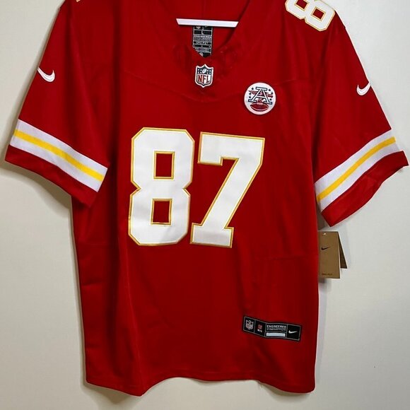 Travis Kelce #87 Kansas City Chiefs Red Nike Vapor NFL Large Jersey - Picture 8 of 8